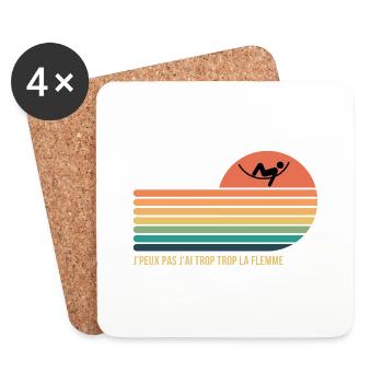 I can't I'm too lazy - Coasters (set of 4) - white - Front