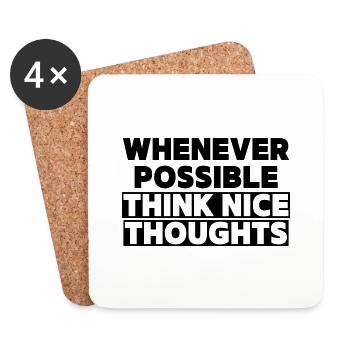 Think Nice Thoughts - Coasters (set of 4) - white - Front