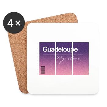 La Guadeloupe, mon amour. Souvenir AVEC données GPS - Dessous de verre (lot de 4) - blanc - Devant