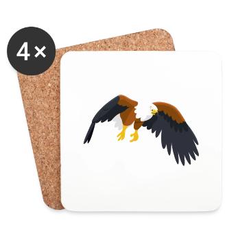 Aigle de mer africain - Dessous de verre (lot de 4) - blanc - Devant