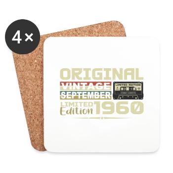 1960 - Les légendes Sont Nées en Septembre 1960 - Dessous de verre (lot de 4) - blanc - Devant