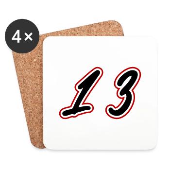 13 Zahl symbol - Untersetzer (4er-Set) - Weiß - Vorne
