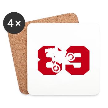 Moto 89 Biker - Untersetzer (4er-Set) - Weiß - Vorne