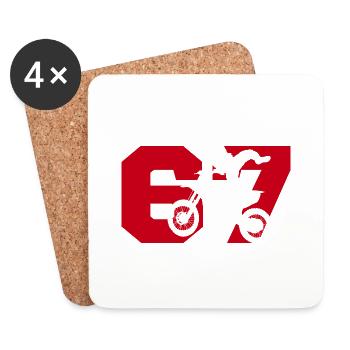 Moto 67 Biker - Untersetzer (4er-Set) - Weiß - Vorne