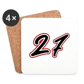 27 Zahl symbol - Untersetzer (4er-Set) - Weiß - Vorne