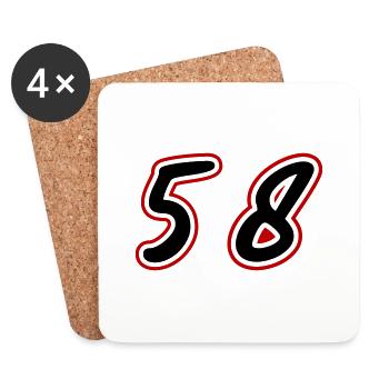 58 Zahl Symbol - Untersetzer (4er-Set) - Weiß - Vorne