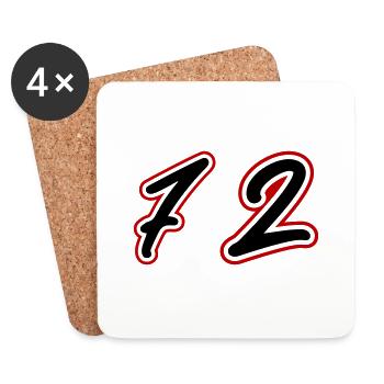 72 Zahl Symbol - Untersetzer (4er-Set) - Weiß - Vorne