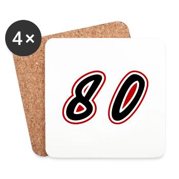 80 Zahl Symbol - Untersetzer (4er-Set) - Weiß - Vorne