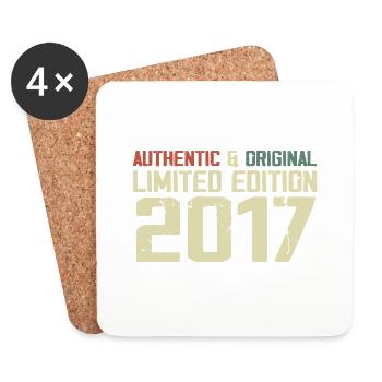 2017 Geburtstagsgeschenk 2017 Jahrgang 2017 Retro - Untersetzer (4er-Set) - Weiß - Vorne
