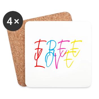 Free Love - Untersetzer (4er-Set) - Weiß - Vorne