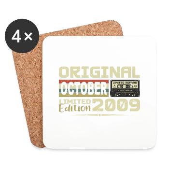 Birthday October 2009 Original | October 2009 - Coasters (set of 4) - white - Front