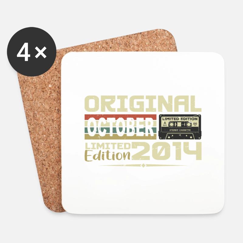 Geburtstag Oktober 2014 Original | Oktober 2014 - Untersetzer (4er-Set) - Weiß