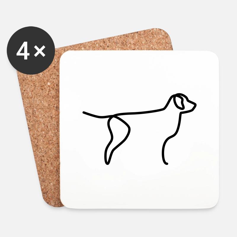 Golden Retriever - Untersetzer (4er-Set) - Weiß