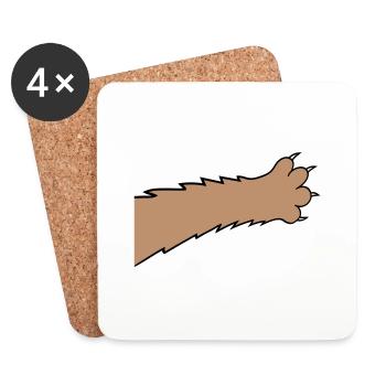 Cats, claws, paws, paws, sharp claws, scratching - Coasters (set of 4) - white - Front