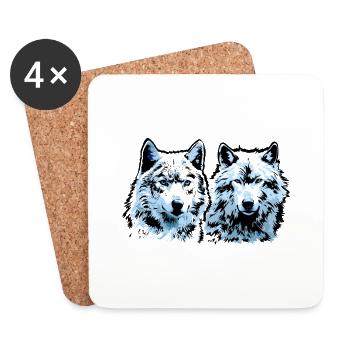 Geri and Freki - Coasters (set of 4) - white - Front