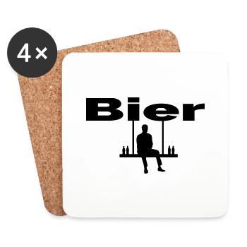Bier - Untersetzer (4er-Set) - Weiß - Vorne