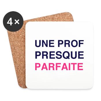Ecole / Prof / Instit / Professeur / Maîtresse - Dessous de verre (lot de 4) - blanc - Devant