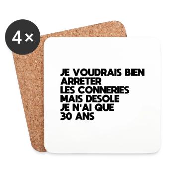 Sorry I'm only 30 years old - Coasters (set of 4) - white - Front
