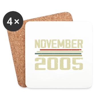 Vintage November 2005 vintage retro November 2005 - Coasters (set of 4) - white - Front