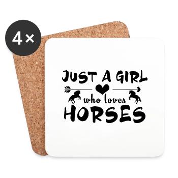 Sport équestre Dressage Saut d’obstacles - Dessous de verre (lot de 4) - blanc - Devant