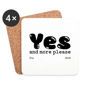 Yes and more please - Coasters (set of 4) - white - Front