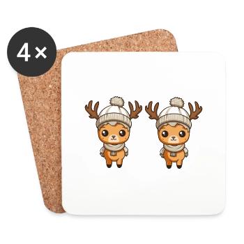 reh reindeer 2 - Untersetzer (4er-Set) - Weiß - Vorne