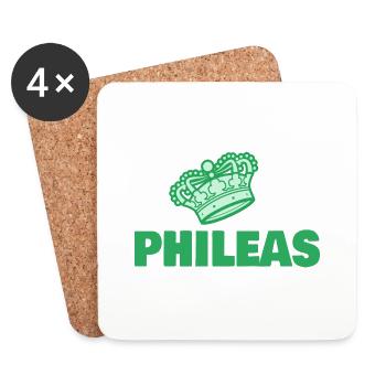 First name Phileas - Coasters (set of 4) - white - Front