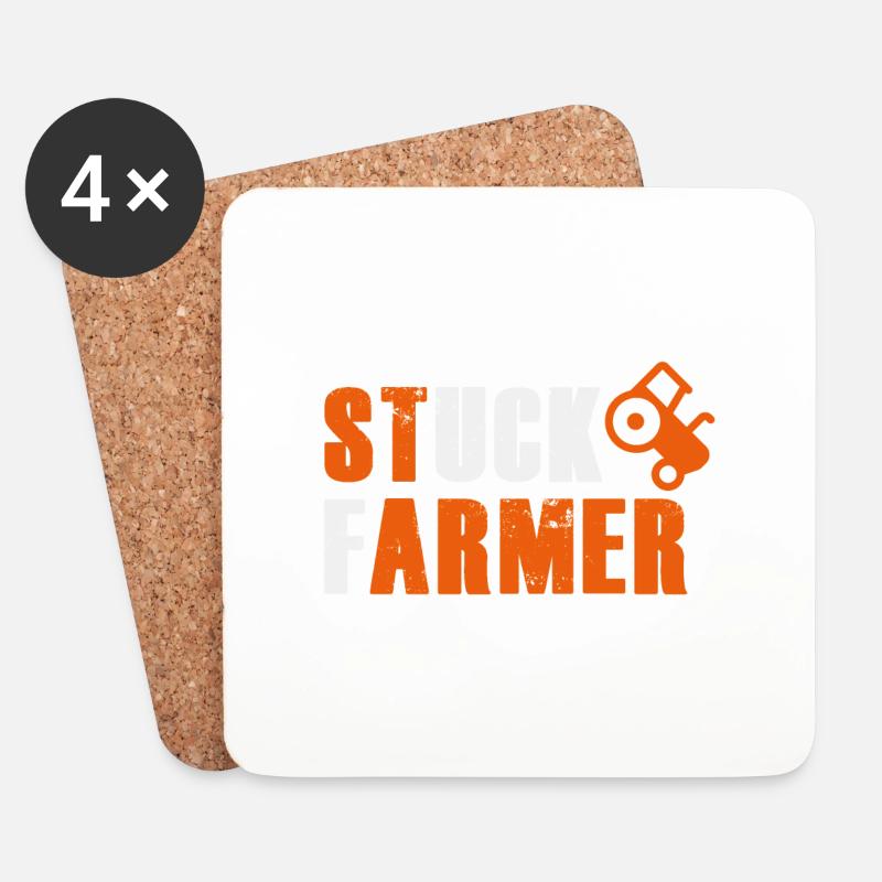 STUCK FARMER - Coasters (set of 4) - white