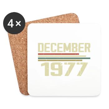 Dezember 1977 Jahrgang Vintage Retro Geburtstag - Untersetzer (4er-Set) - Weiß - Vorne
