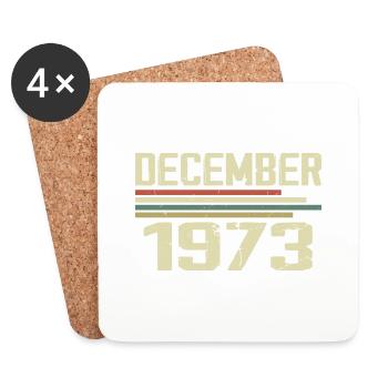 Dezember 1973 Jahrgang Vintage Retro Geburtstag - Untersetzer (4er-Set) - Weiß - Vorne