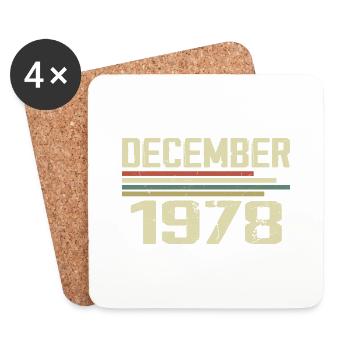 Décembre 1978 Vintage Vintage Rétro Anniversaire - Dessous de verre (lot de 4) - blanc - Devant