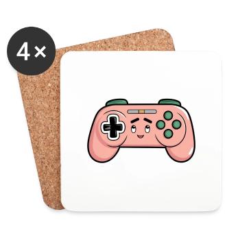 Gamer Zocker Controller Gaming süß Comic Geschenk - Untersetzer (4er-Set) - Weiß - Vorne