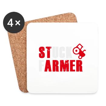 STUCK FARMER RED GREY - Coasters (set of 4) - white - Front