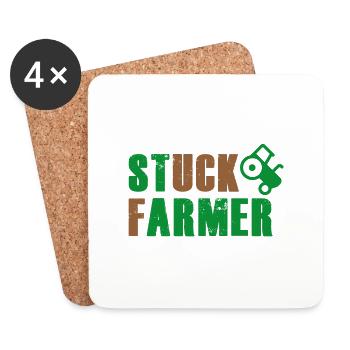 STUCK FARMER GREEN BROWN - Coasters (set of 4) - white - Front