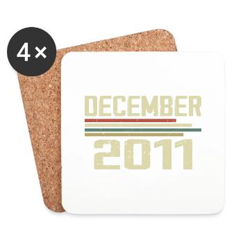 December 2011 Vintage Vintage Retro Birthday - Coasters (set of 4) - white - Front