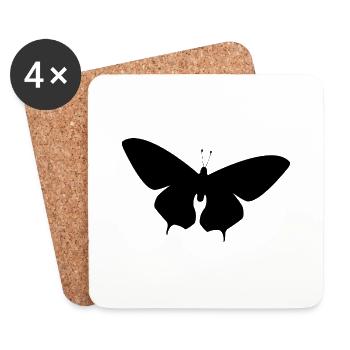 Einzigartiges Schmetterling T Shirt Design - Untersetzer (4er-Set) - Weiß - Vorne