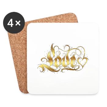 Love Quotes amore Flowers Women girl fashion female - Coasters (set of 4) - white - Front