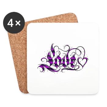 Love Quotes amore Flowers Women girl fashion female - Coasters (set of 4) - white - Front