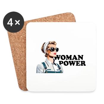Woman Power - Coasters (set of 4) - white - Front