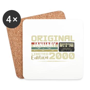 January 2000 | January 2000 Birthday Gift - Coasters (set of 4) - white - Front