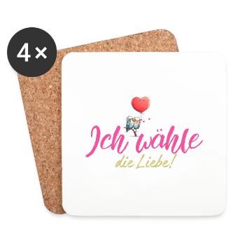 Ich wähle die Liebe! - Untersetzer (4er-Set) - Weiß - Vorne