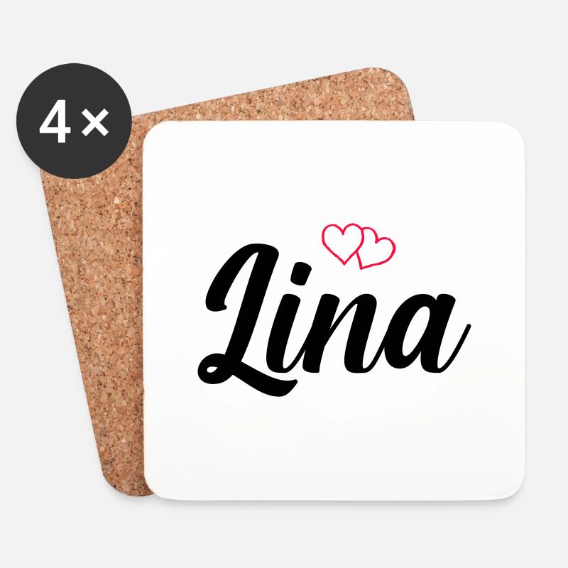 lina name - Untersetzer (4er-Set) - Weiß