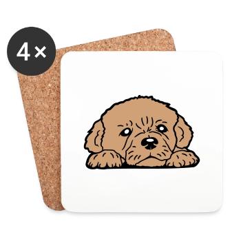 Puppy Dog Lies Good Cute Faithful Sweet Sweet Look - Coasters (set of 4) - white - Front