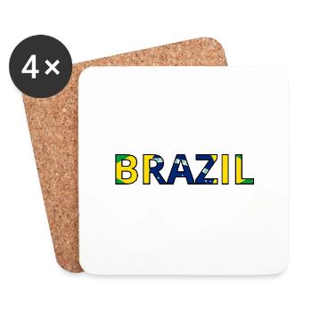 Brazil Flag - Coasters (set of 4) - white - Front