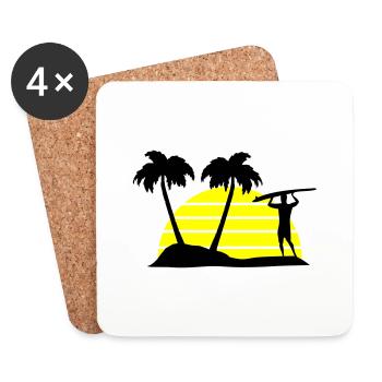 surfing - Untersetzer (4er-Set) - Weiß - Vorne