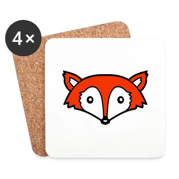 Fox Red Fox Wild Animal Clever Forest Inhabitants - Coasters (set of 4) - white - Front