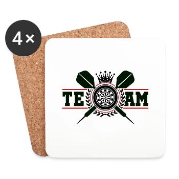 darts dartscheibe wappen team - Untersetzer (4er-Set) - Weiß - Vorne