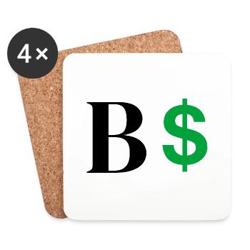 Buchstabe b Dollar - Untersetzer (4er-Set) - Weiß - Vorne