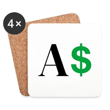 Dollar Letter - Coasters (set of 4) - white - Front