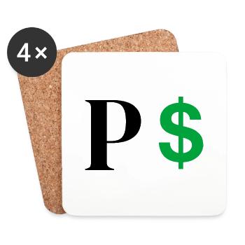 Buchstabe p Dollar - Untersetzer (4er-Set) - Weiß - Vorne